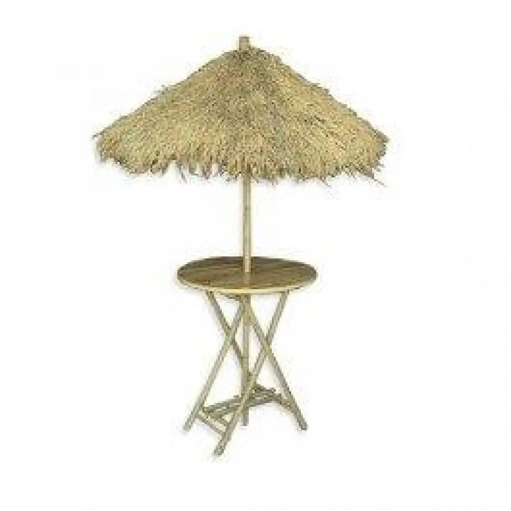 Tropical/Beach Decoratie - Parasol van Bamboe met statafel